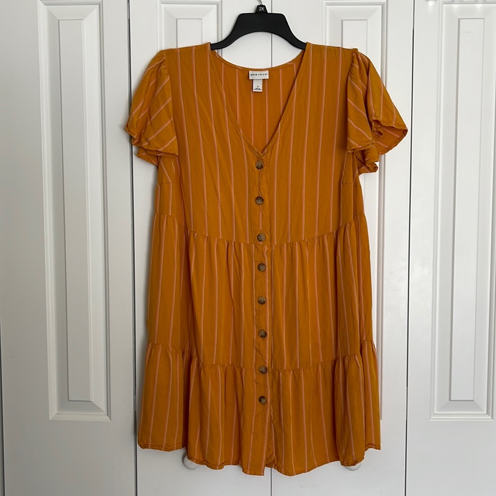Orange striped dress